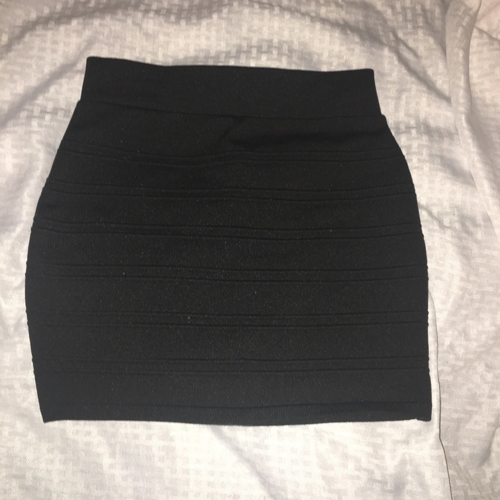 Black mini skirt